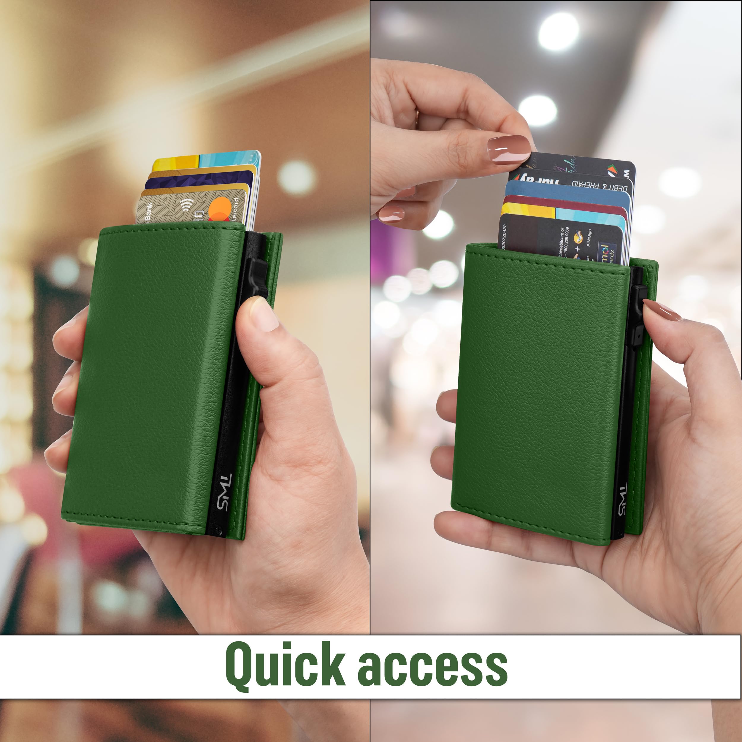 The Wallet Store Urban Pop RFID Protection Wallet Cardholder - Green