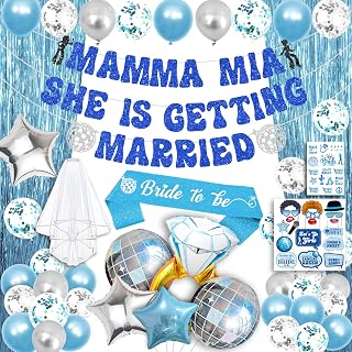 Mamma Mia Bachelorette, 86Pcs Mamma Mia Party Decorations Mamma Mia She is Getting Married, Disco Bachelorette Party Decorations, Dancing Queen Party Decorations Wedding Bridal Shower Party