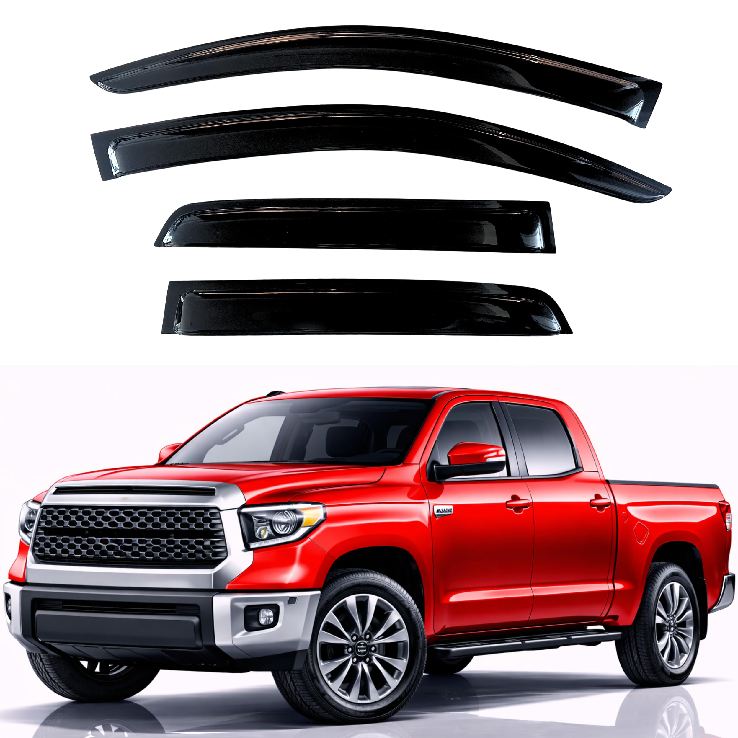 KPY Rain Guards Fit for 2007-2021 Toyota Tundra Double Cab