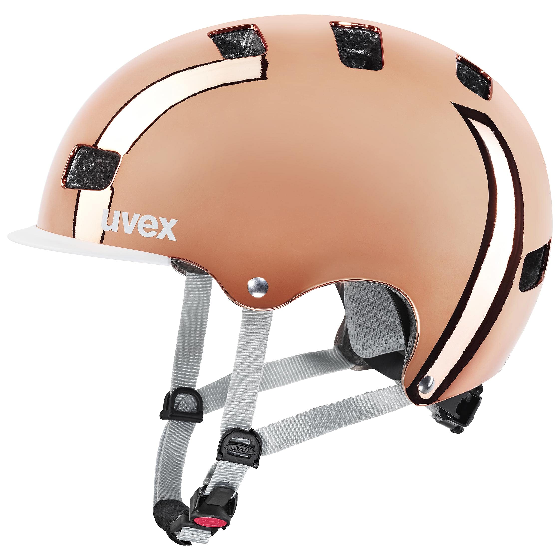 uvex hlmt 5 bike pro chrome - robuster City-Helm für Damen und Herren - individuelle Größenanpassung - optimierte Belüftung