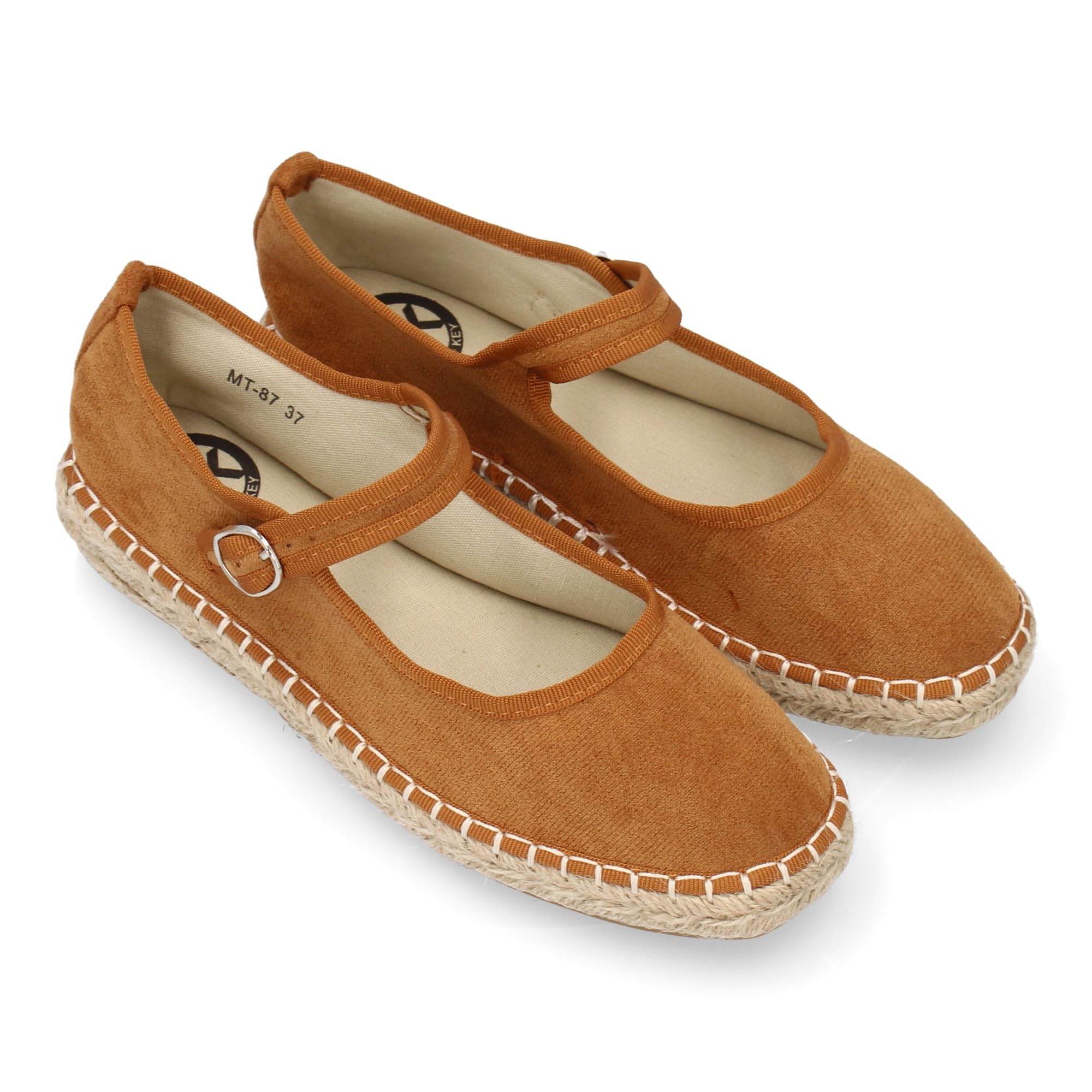 shoes&blues.es Bailarina Alpargata de Mujer con Yute, Comodas, Diseno Moderno con Punta Redonda y Cierre de Hebilla para un Ajuste Comodo, Ideales para Primavera-Verano.
