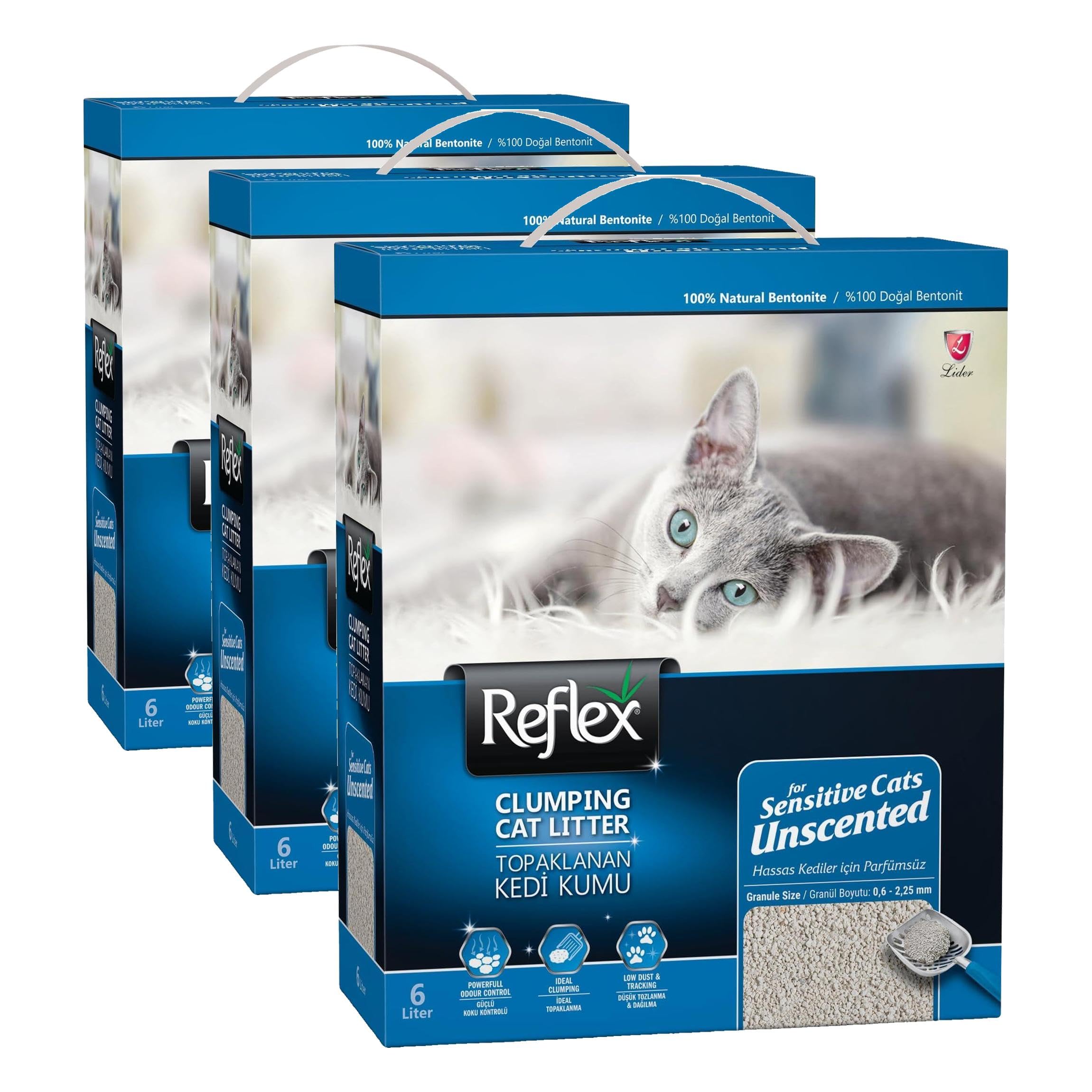 Reflex Box Naturel Kedi Kumu, 6 L (3 paketi)