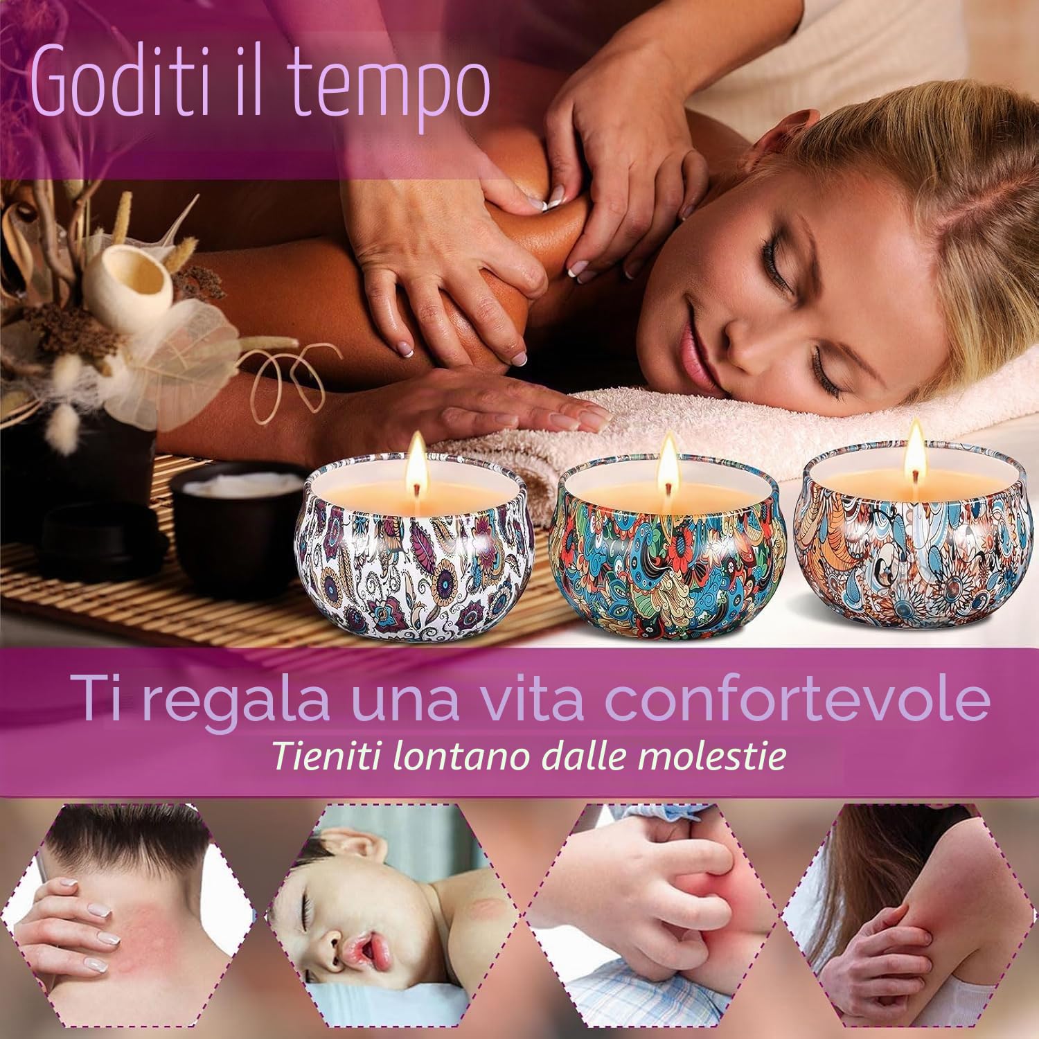 12 Pz Candele Profumate, Set Idee Regalo Donna Compleanno, Naturale Candela Profumata Cera di Soia per Festa Della Mamma, Regalo Maestre Fine Anno, Natale, Matrimonio, Doccia, Yoga