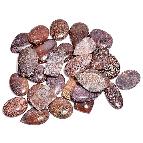 Miniatura 6 de 100 carats Scolecite Cabochon Gemstones for Jewelry Making, Wholesale Loose Stones Lot Supply, Mix Pack, Birthstone, Chakra Healing Crystals, 20 to