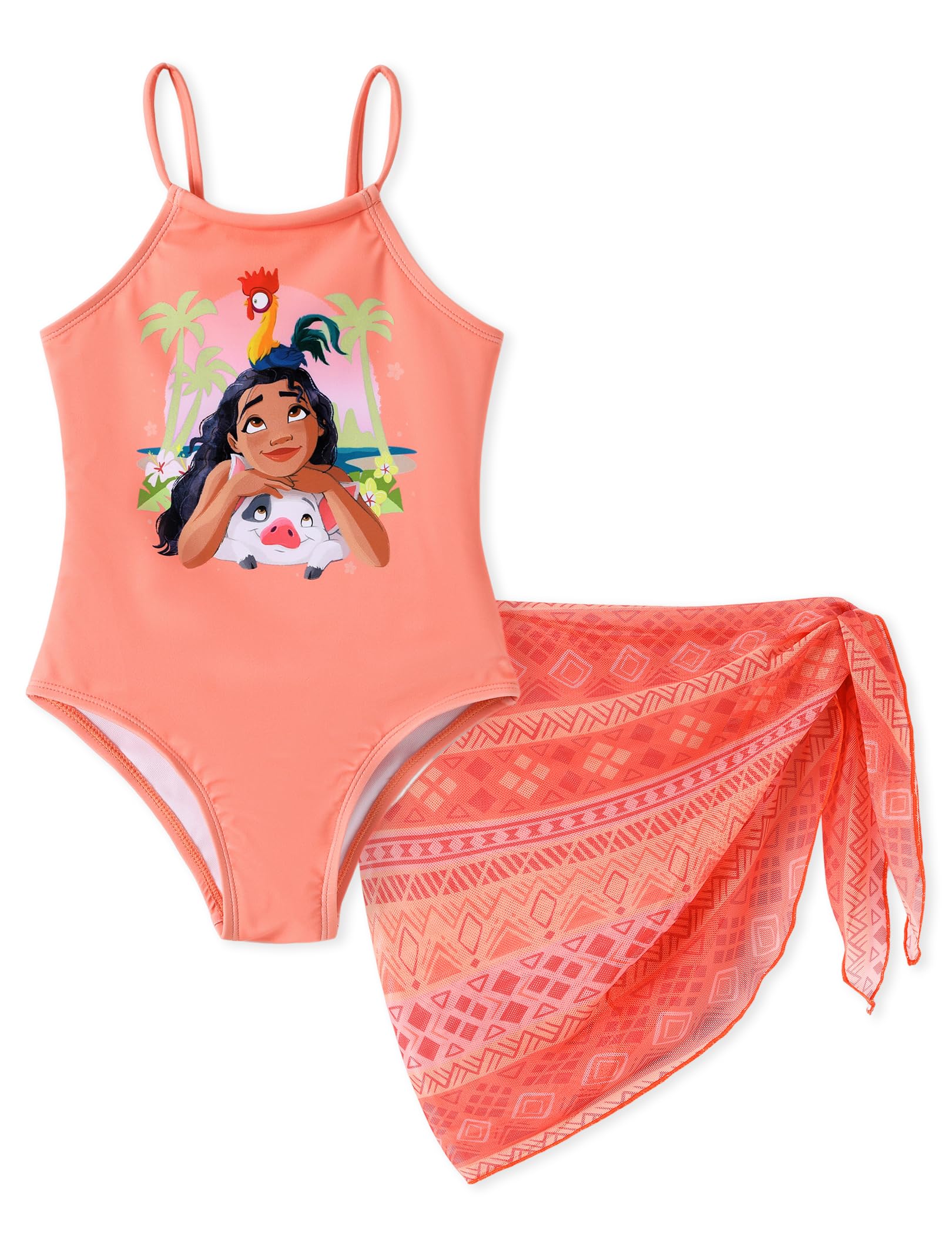 Disney Girls Swimsuits UPF 50+ One Piece Bathing Suits Sport Swimwear 2-9Y