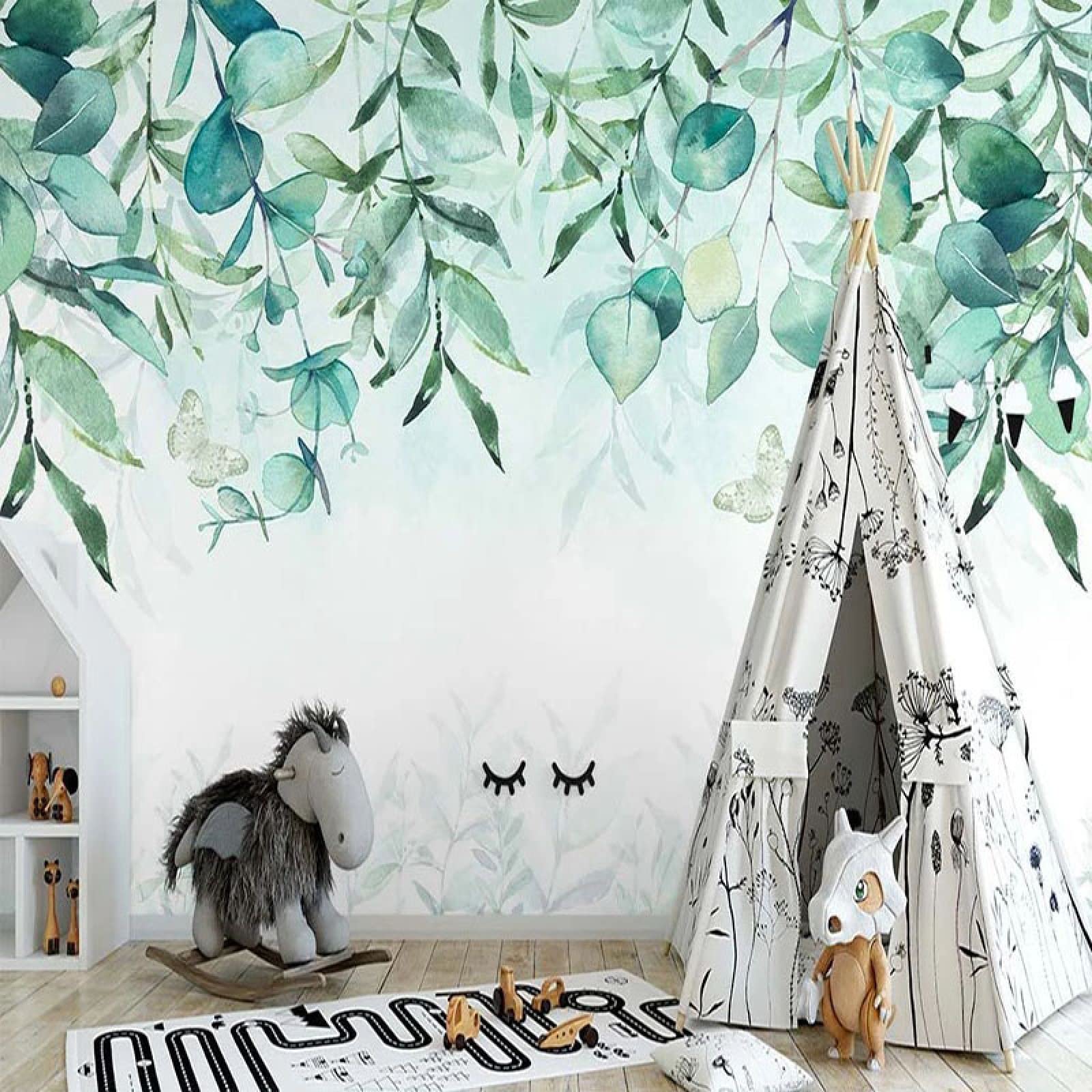 Fotobehang bladeren eucalyptus wijnstokken 250x175 cm 3D vliesbehang