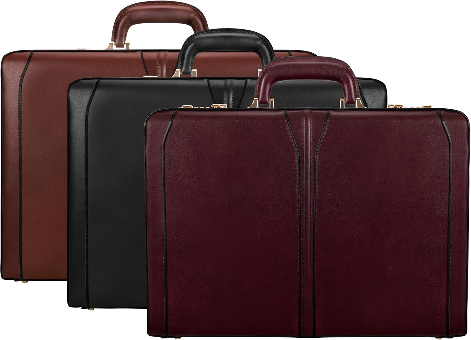 McKlein, V Series, Turner, Full Grain Cowhide Leather, Leather 4.5" Expandable Attaché Briefcase, Brown (80484): McKlein: Electronics