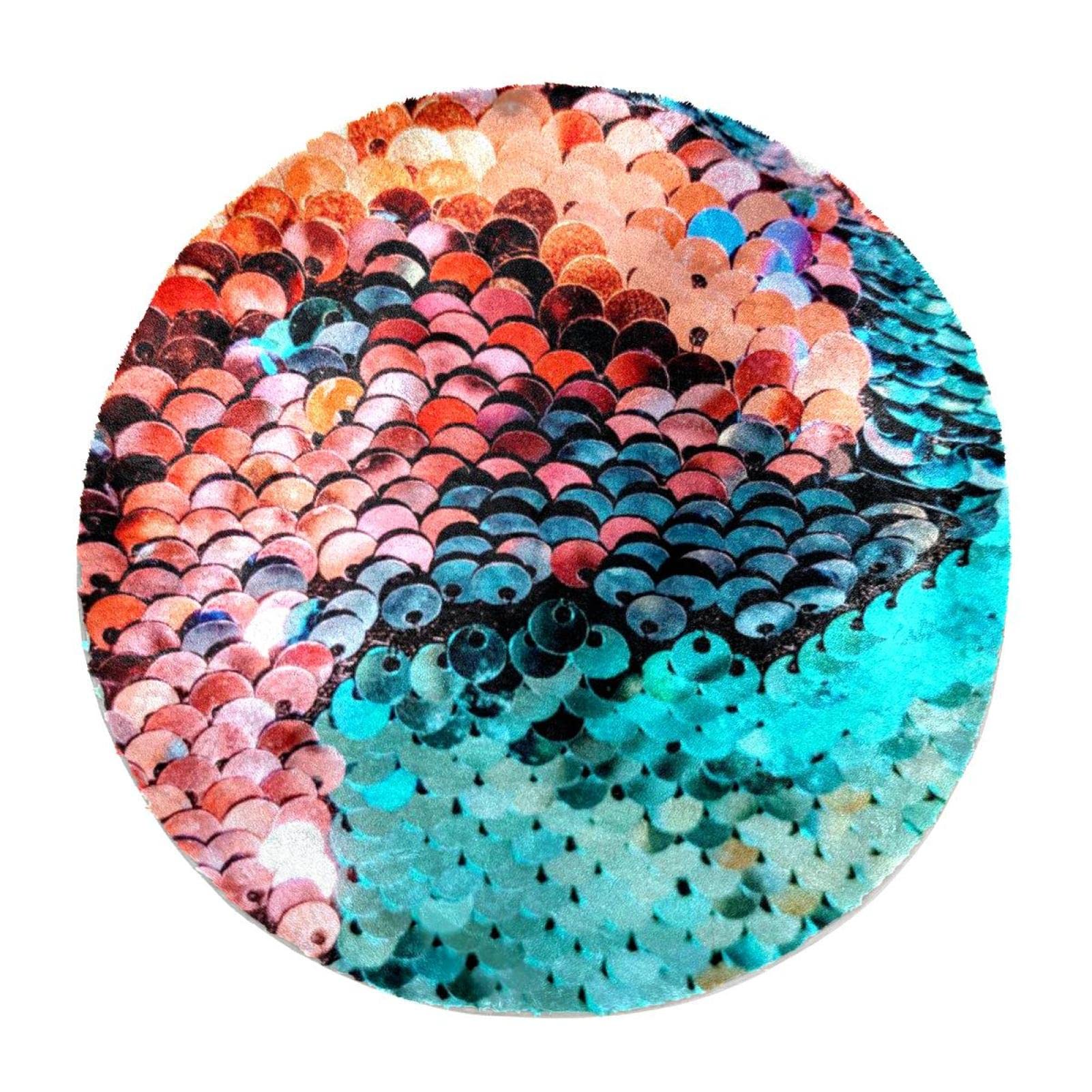 Tapis de sol antidérapant et doux en fausse fourrure lapin à paillettes pour enfant
