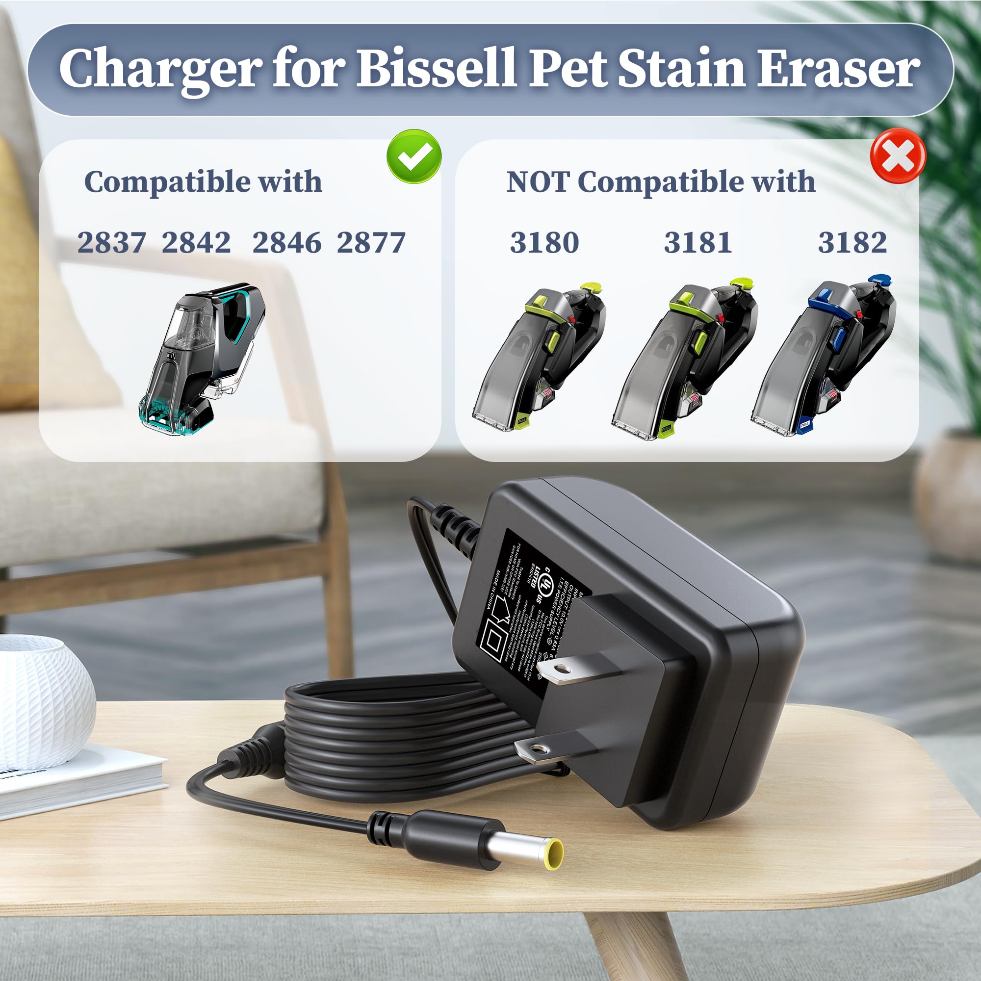 CARGADOR ESP Cargador Corriente 24V Compatible Con Reemplazo Para HOYOA BHY48-24 Recambio Replacement