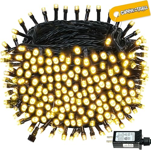 Miniatura 35 de 240 luces LED inteligentes de Navidad que cambian de color controladas por aplicación, cadena de luces RGB parpadeantes impermeables de 95 pies,