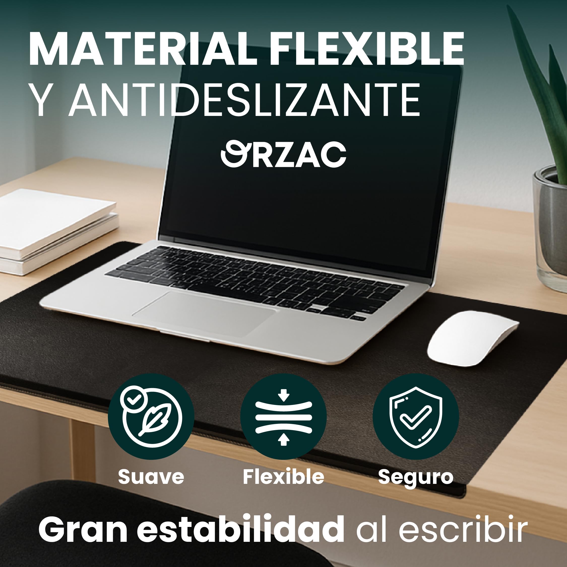 Protector de Escritorio 80x40 cm con Borde 90° – Imitación Cuero Impermeable, Antideslizante y Elegante | Tapete Escritorio Oficina sin Arrugas, Envío en Caja Plana