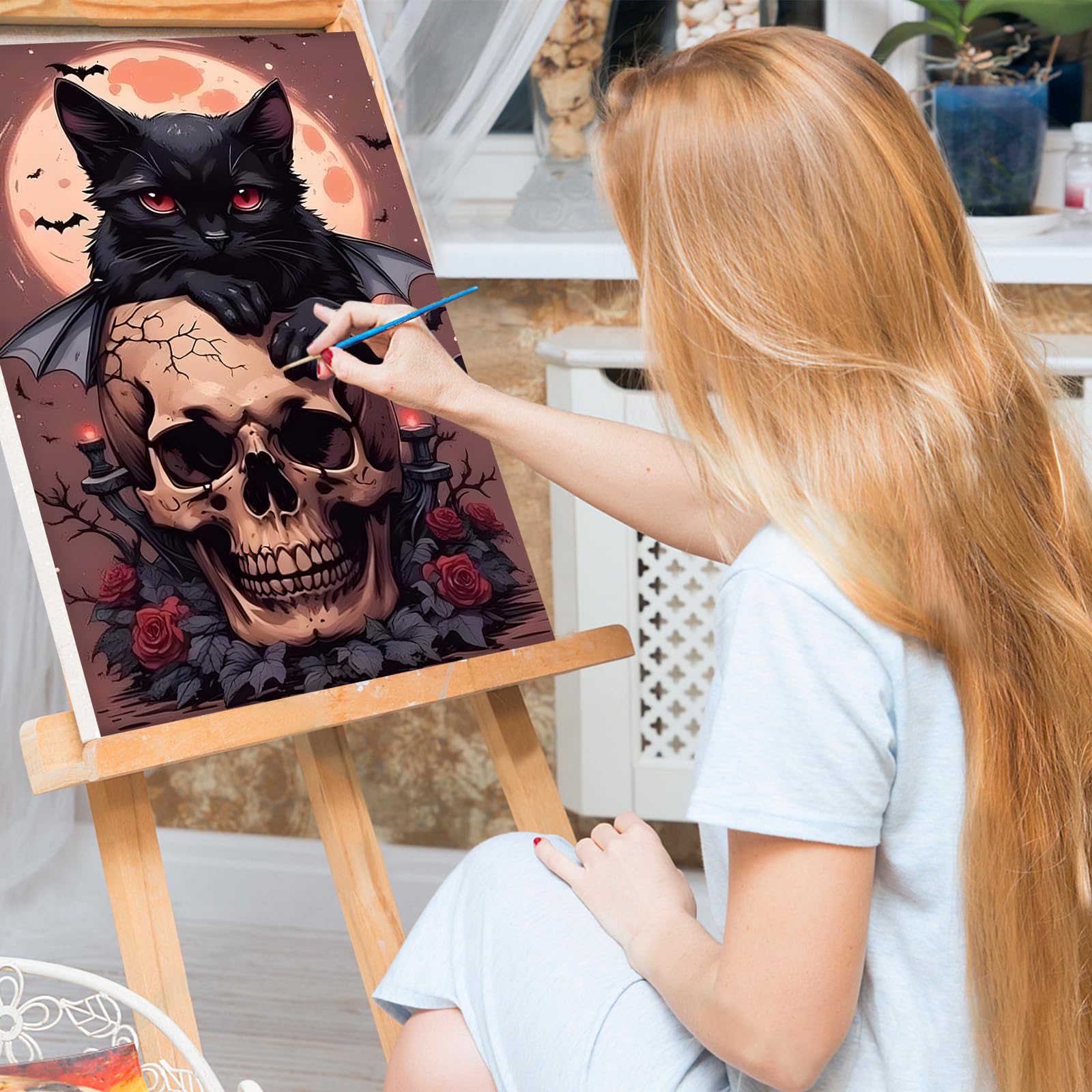 Lxmsja Halloween Peinture Numero Adulte avec Cadre, Peinture par Numero Paysage, Peinture Acrylique Numéro d'art avec 3 Pinceaux, Loisirs Créatifs Adultes, Activité Manuelle, 20x30cm Lxmsja Halloween Peinture Numero Adulte avec Cadre, Peinture par Numero Paysage, Peinture Acrylique Numéro d'art avec 3 Pinceaux, Loisirs Créatifs Adultes, Activité Manuelle, 20x30cm