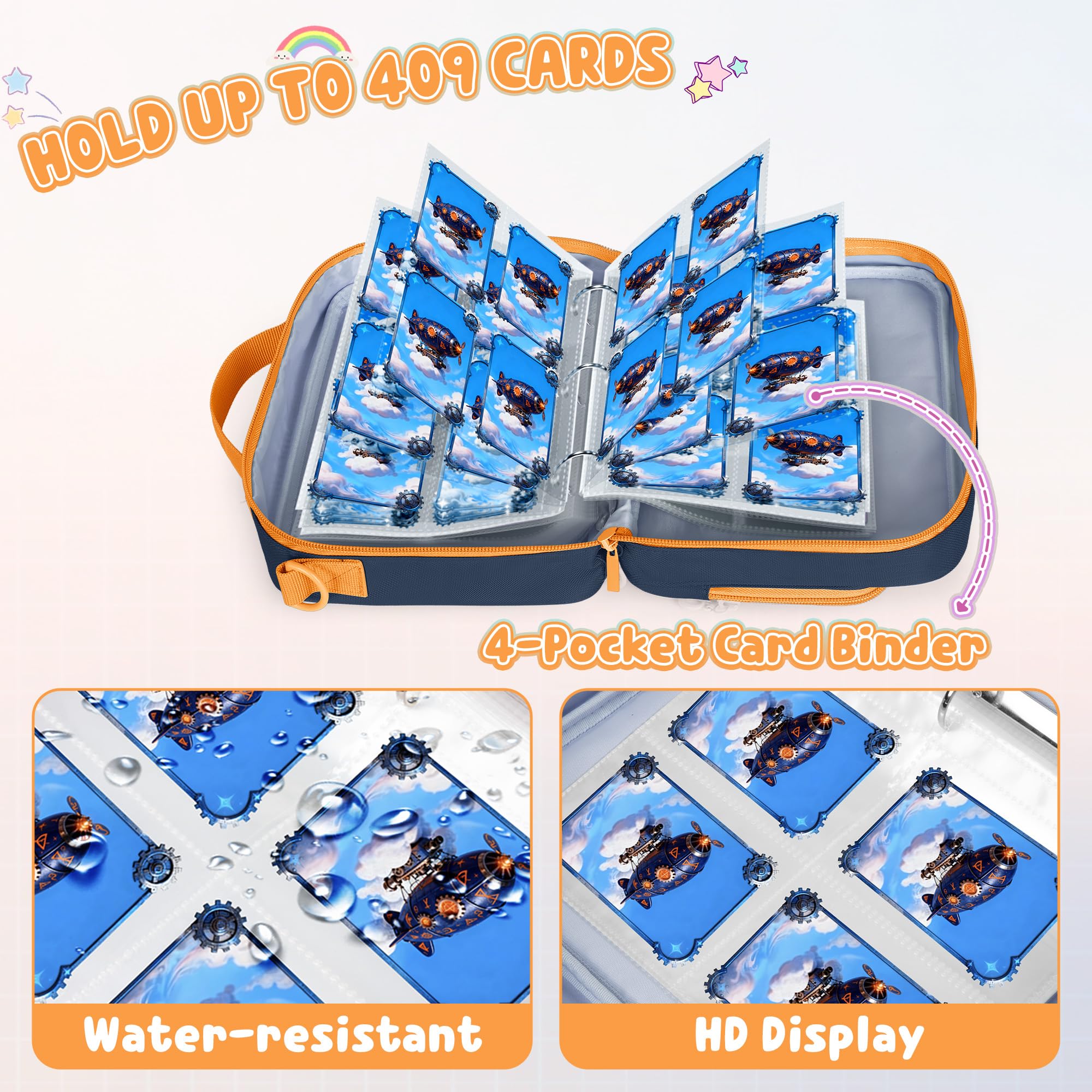 LoDrid Card Binder Compatible with Yoto Card, 4 Pocket 409 Cards Holder Album with 50 Removable Sleeves - Image 4