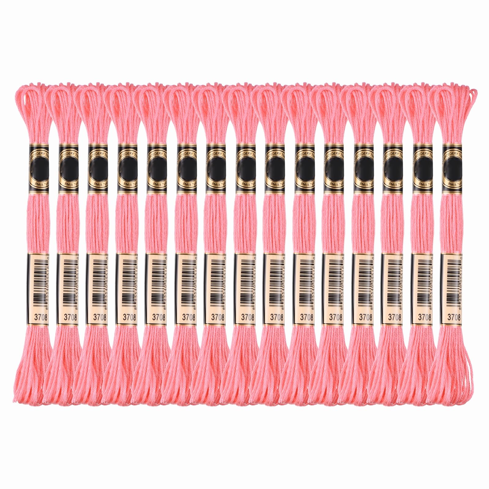 PATIKIL 15 Skeins Embroidery Floss, Solid Colors Polyester Embroidery Threads Friendship Bracelets String for Cross-Stitch Hand Embroidery, Light Pink