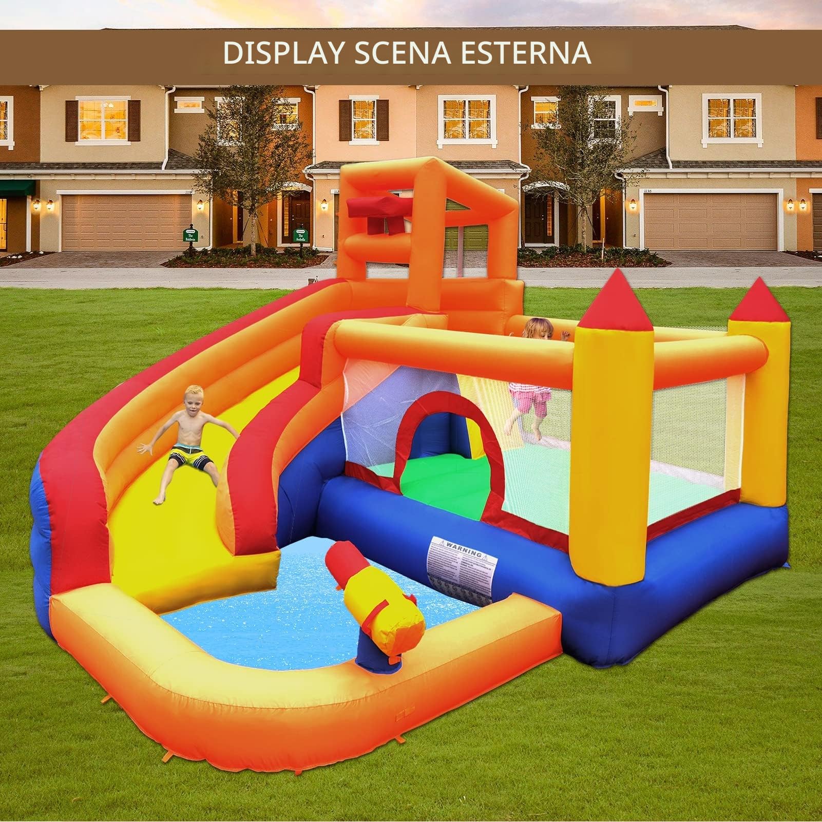 Ballsea Castello gonfiabile con soffiatore, per bambini da 3 a 10 anni, Castello gonfiabile per bambini per uso interno ed esterno