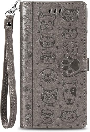 Manya-JP Factory Direct Sales Quality Assurance Compatible Galaxy A23 5G Case Folio Leather Galaxy A23 5G Cat and Dog Design Cover with Strap Card Storage Leather Case Compatible Models