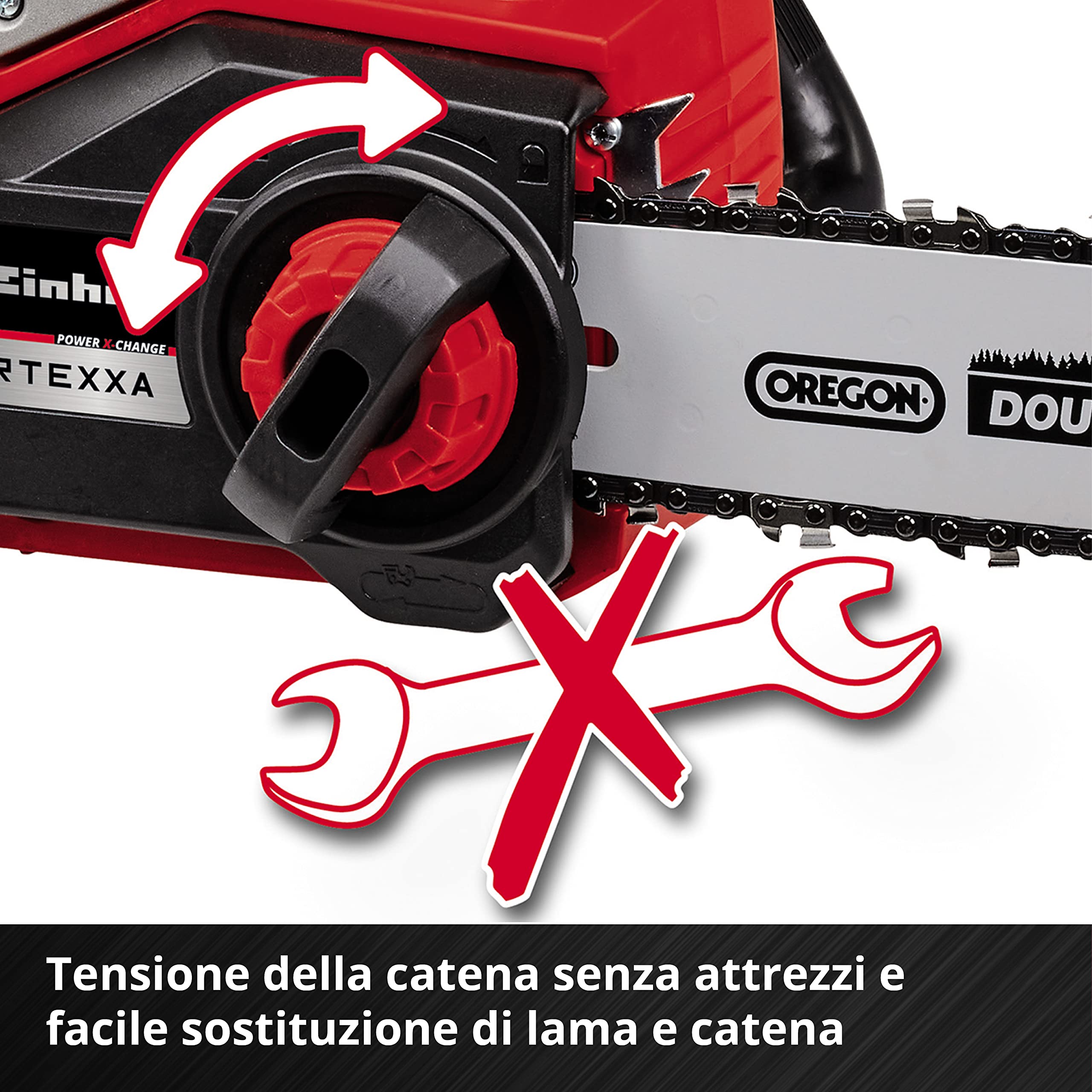 Einhell Motosega a batteria FORTEXXA 18/30 Power X-Change (ioni di litio, 18 V, motore senza spazzole, barra da 30 cm, max. 4.300 min-1, senza batteria e caricabatteria)