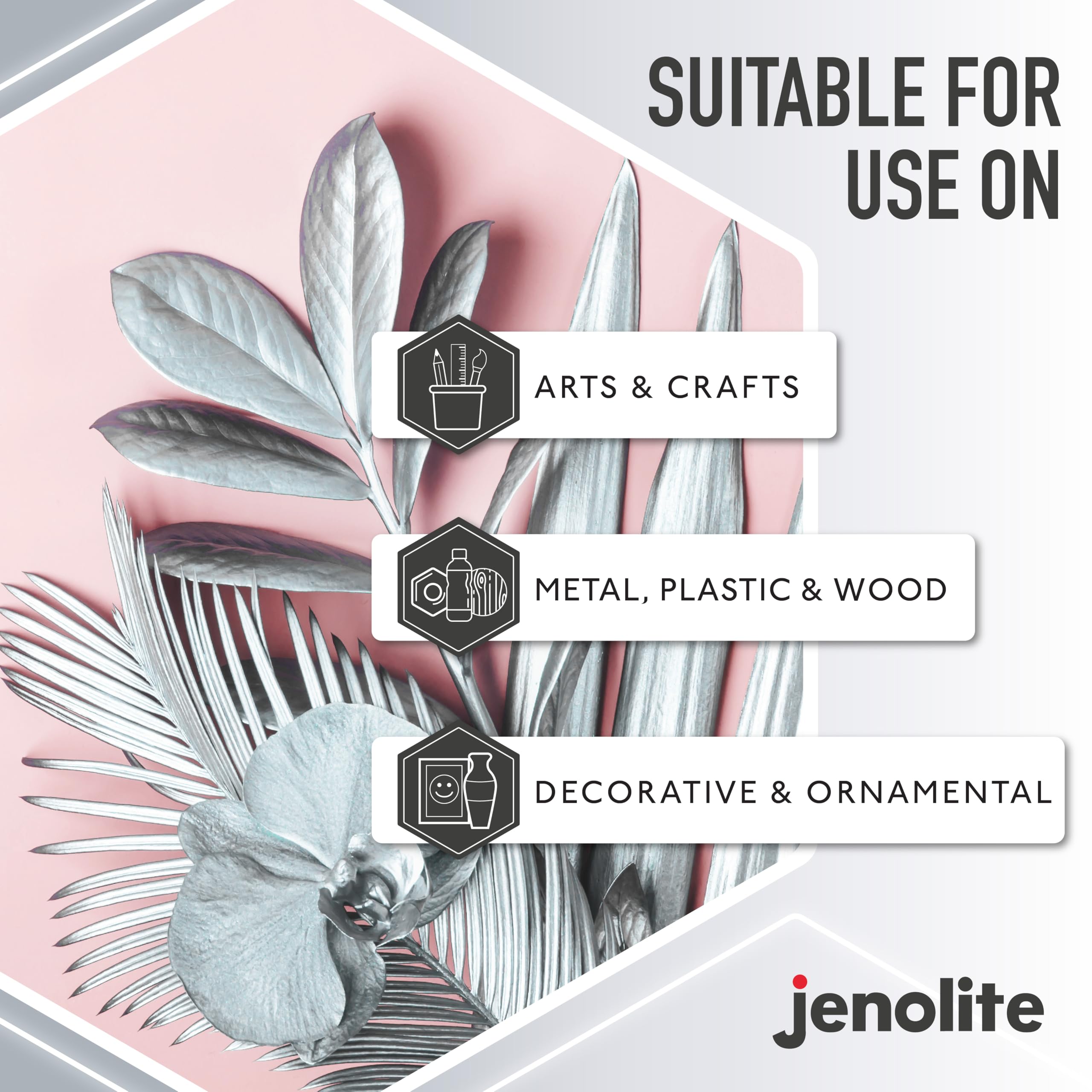 JENOLITE Directorust Pintura Metálica Brillo | ORO BLANCO | Pintura en aerosol multisuperficie | Imprimador, capa base y capa superior todo en uno | 3 x 400ml