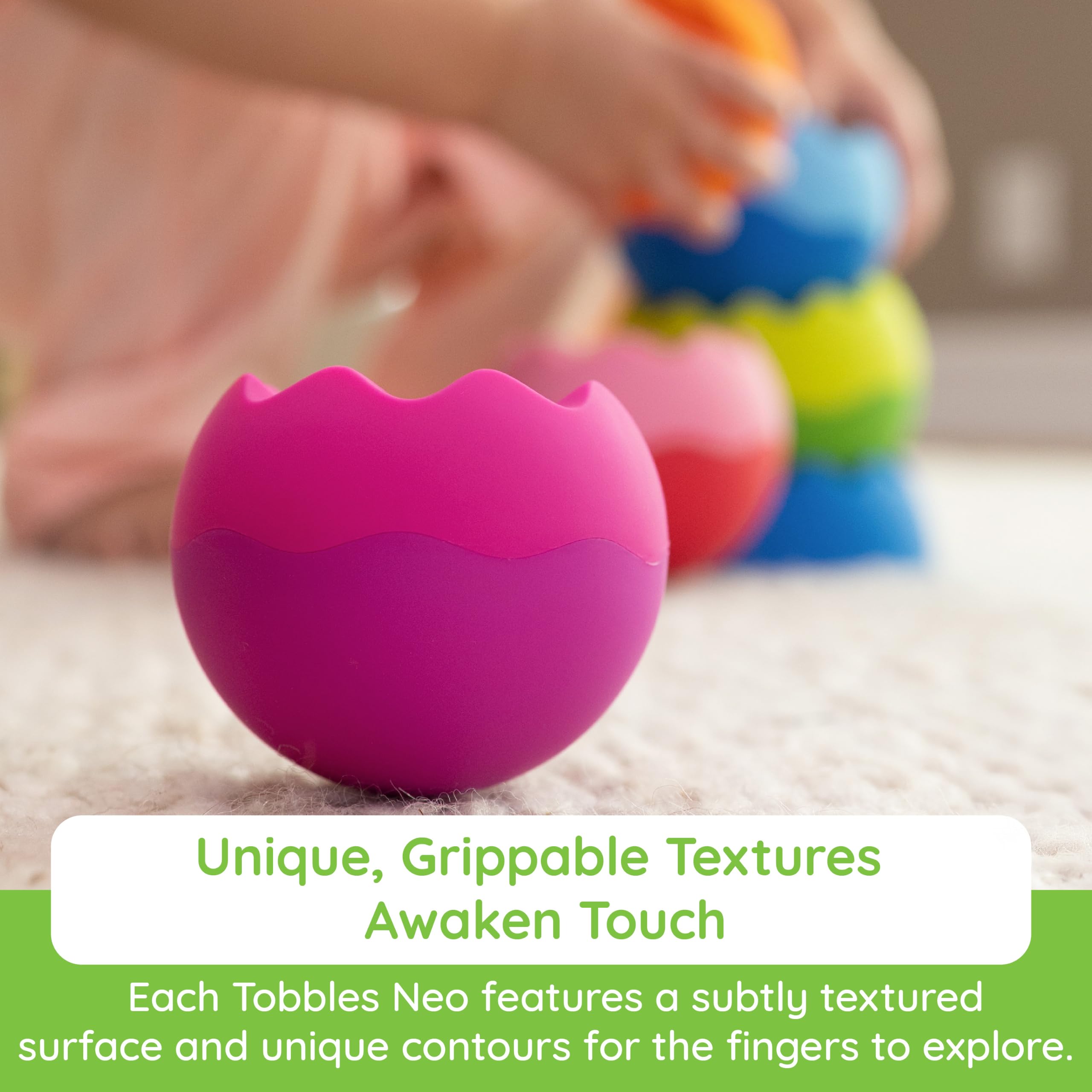 Fat Brain Tobbles Neo, Fat Brain Toys, Stacking Toys for Toddlers, Stacking Toy with Colours, Soft Surface for Sensory Development, Educational Toys for Boys and Girls Aged 6 Months and Older