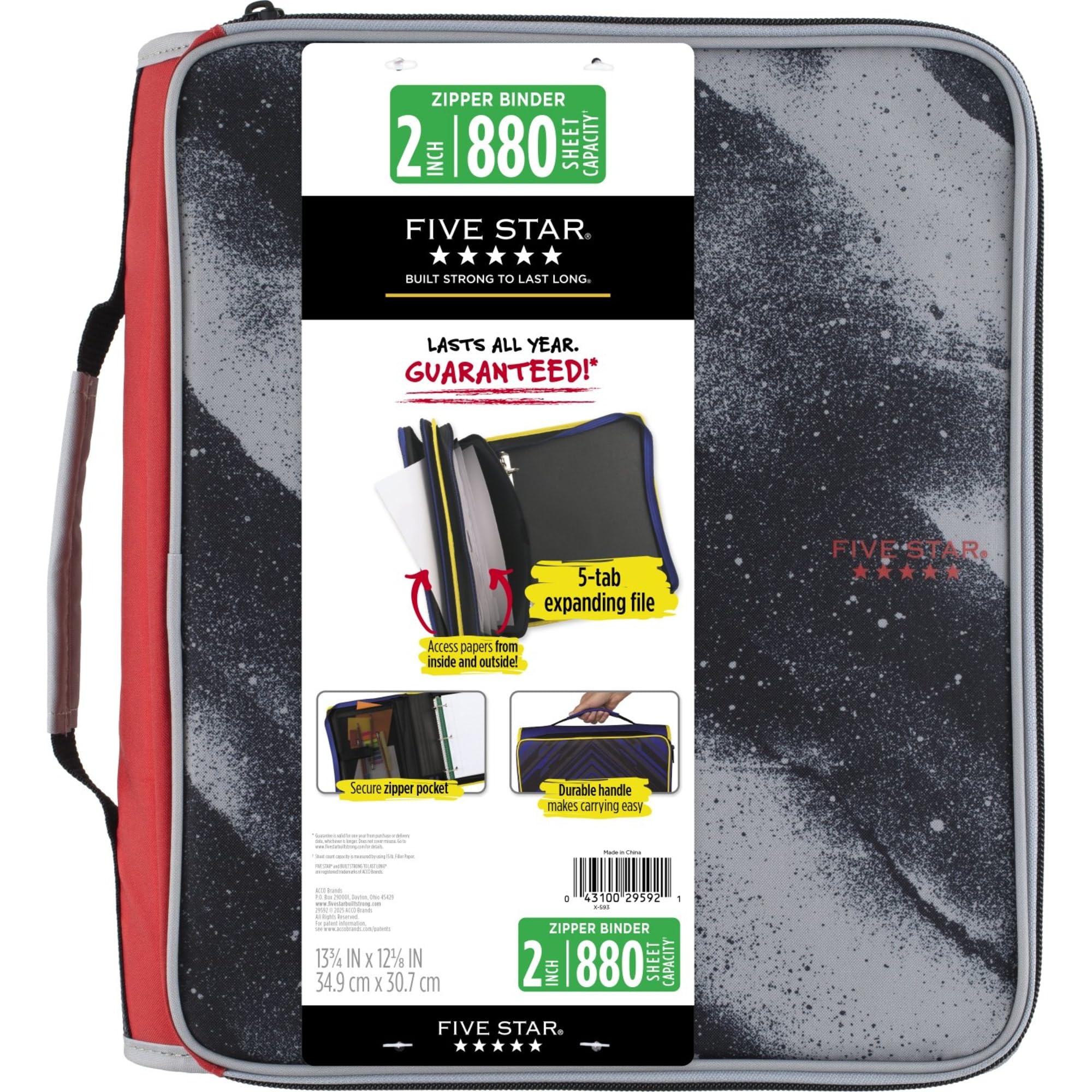 Amazon.com : Five Star® Multi-Access Zipper Binder, 8 1/2