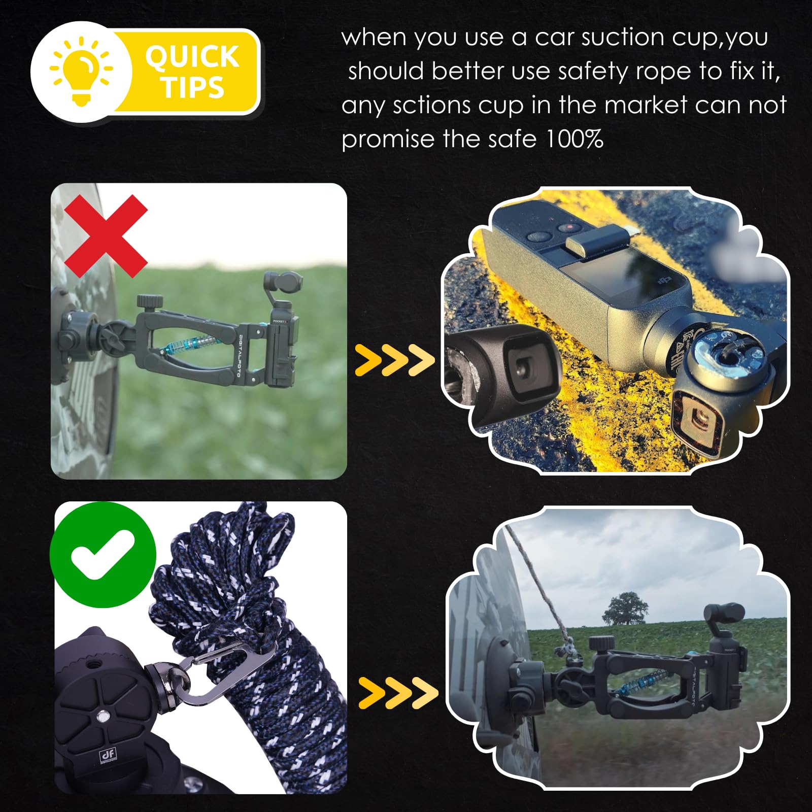 Amazon.com : Osmo Pocket 3 Car Suction Cup with Bracket