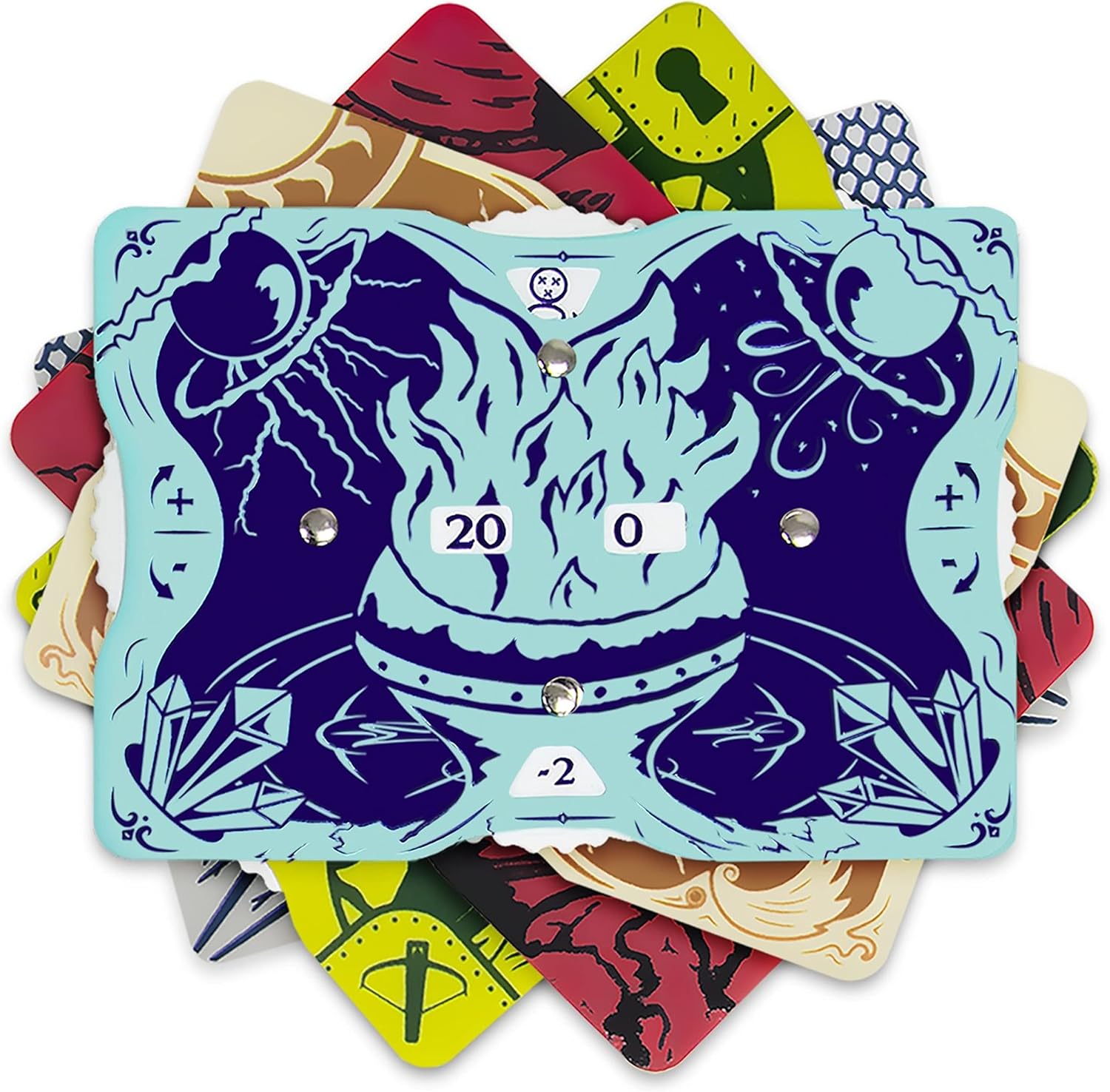 Stratagem Paquete de 5 rastreadores de salud de bolsillo, seguimiento de personajes HP, bonos y condiciones para juegos de rol de mesa, cabe en una bolsa de dados
