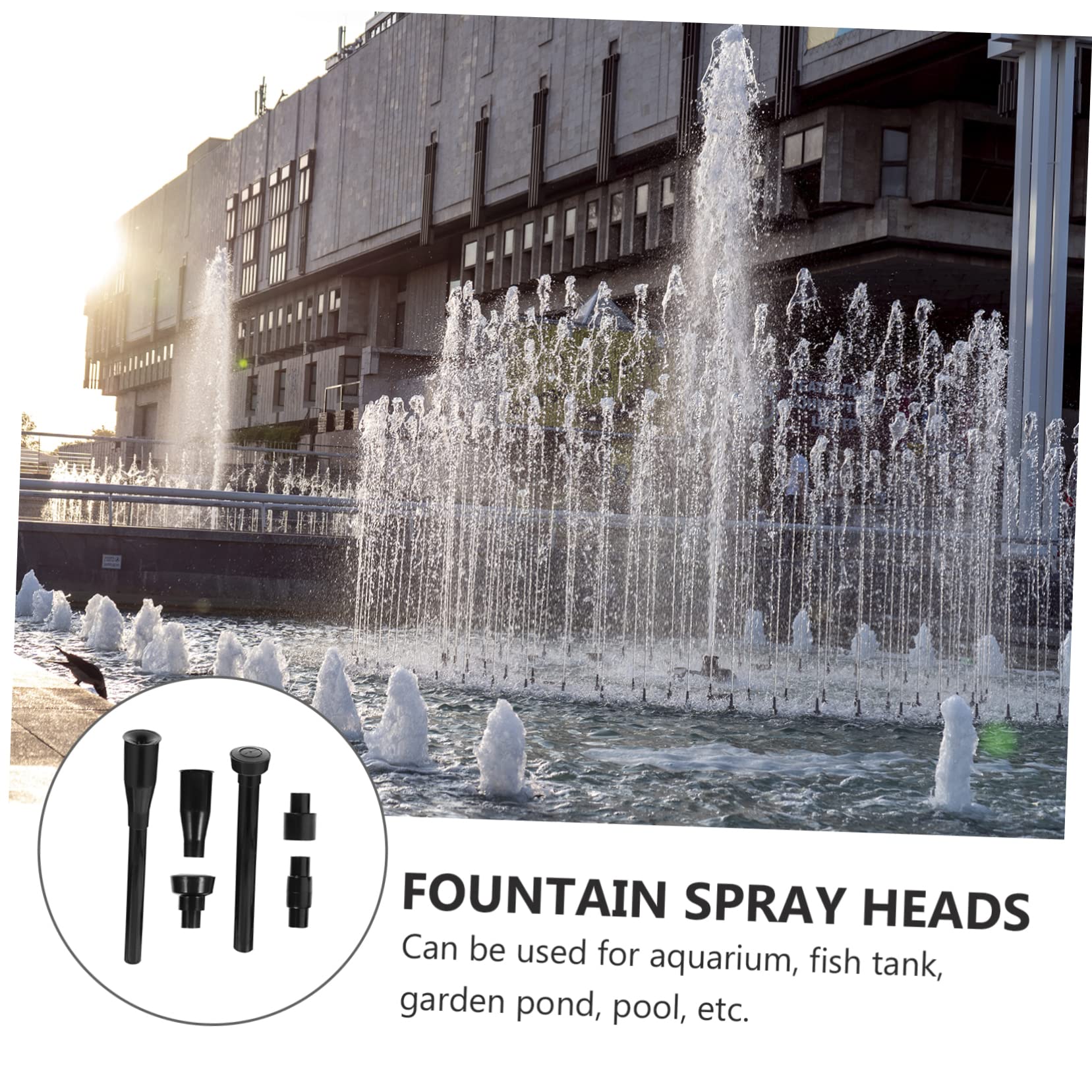 HEMOTON Mushroom Nozzle Fountain Pump Set 8 Pcs Water Fountain Head for Pond and Pool