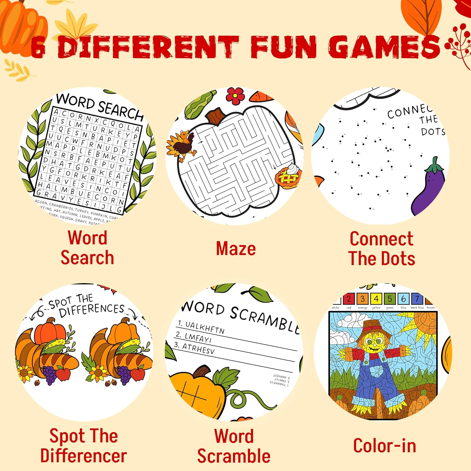 JOYIN Thanksgiving Decorations Giant Coloring Poster Tablecover, 30 x 72 Inches Thanksgiving Turkey Themed Tablecloth for, Versatile Coloring Crafts Kit for Fall School Party Supplies, Special Events