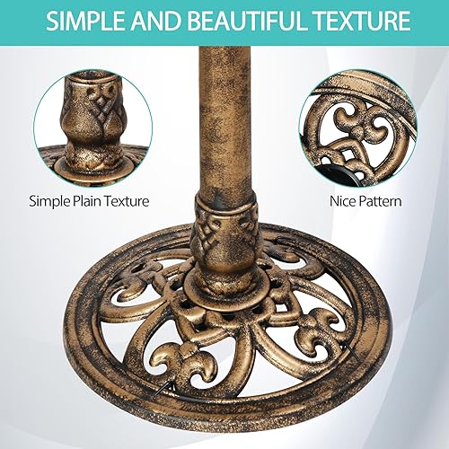 Miniatura 7 de ZenStyle Pedestal de baño de pájaros de resina de 28 pulgadas de alto para decoración de jardín al aire libre (bronce)