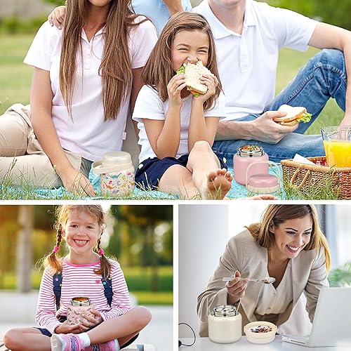 Miniatura 7 de HWONMTE Termo de sopa de 17 onzas para comida caliente, para niños y adultos, contenedor térmico para almuerzo con asa, cuchara a prueba de fugas,