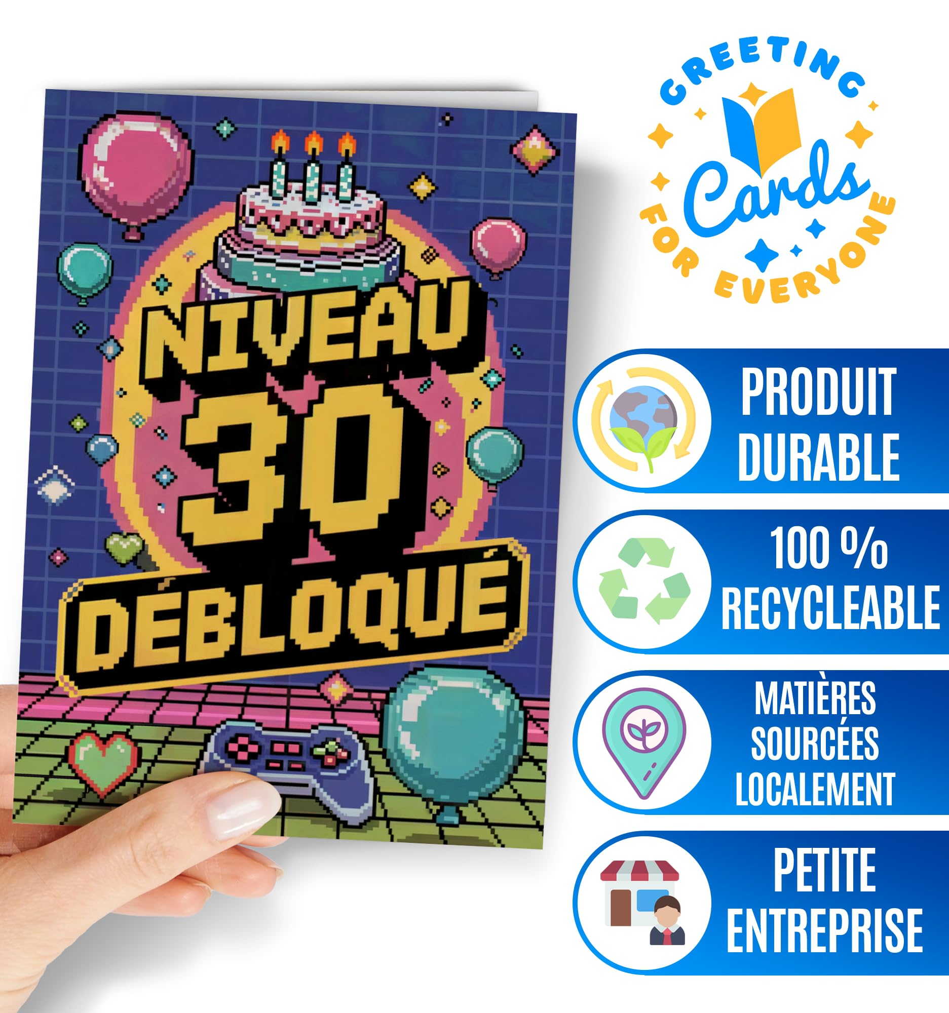 Carte Anniversaire 30 Ans Fille Garcon - Cadeau 30 Ans Femme Homme - Joyeux Anniversaire Deco