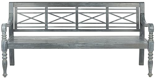 Patio Collection Martin Adirondack Acacia Wood Bench, Ash Grey