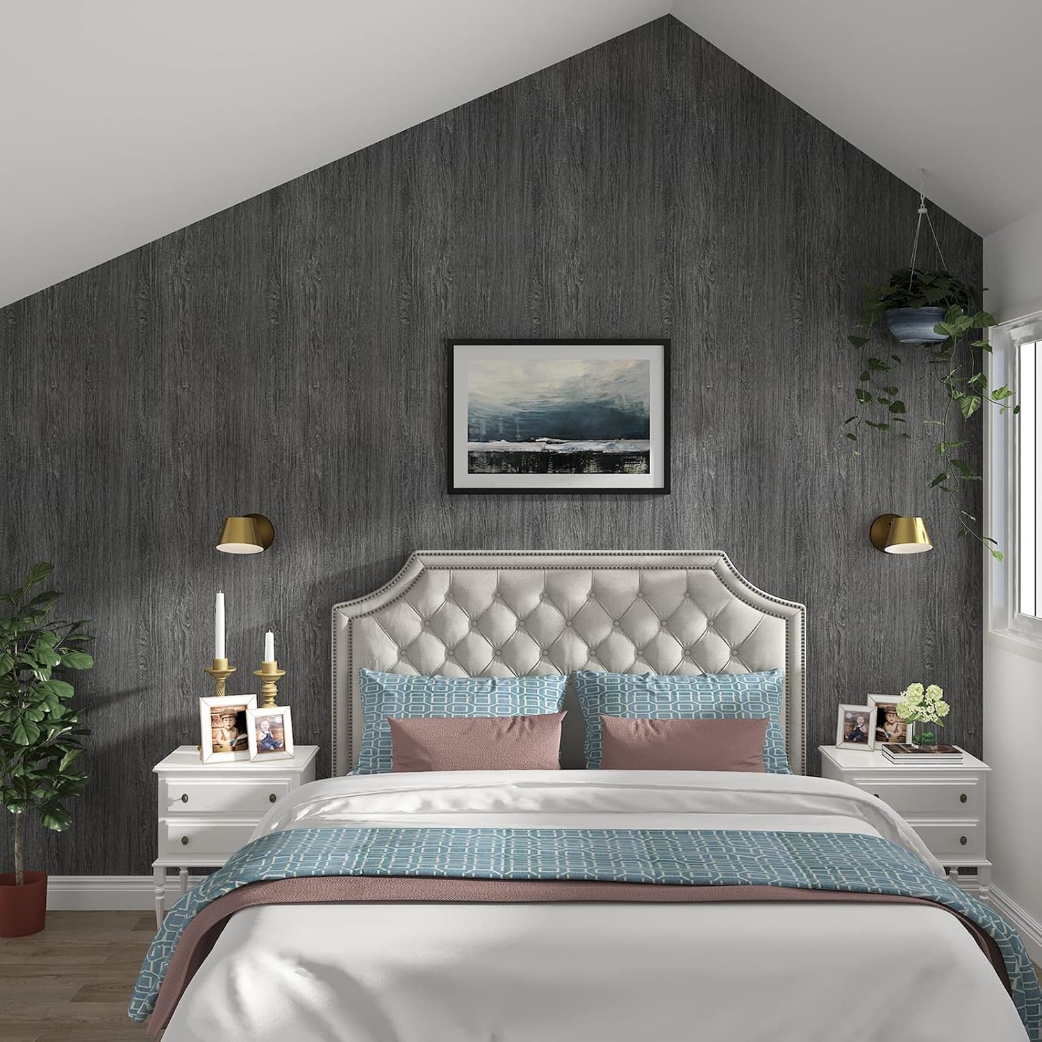 Yenhome 200"X30" Grey Wood Contact Paper for Countertops Waterproof Removable Wood Wall Paper Peel and Stick Countertops Vinyl Wrap for Cabinets Shelf Liner Textured Wooden Grain Contact Paper Roll