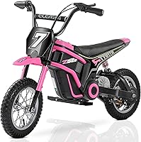 Vista 3 de ELEMARA Motocicleta eléctrica de 350 W para niños con luces traseras, música y Bluetooth, 15.5 mph y máximo de 150 libras, motor accionado por