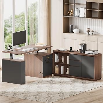 ModernMate 53 Standing Desk with File Cabine, Home Office Furniture Set