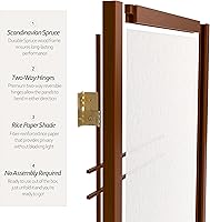 Vista 68 de Red Lantern Pantalla Shoji de doble cruz de 6 pies de alto, color blanco, 5 paneles