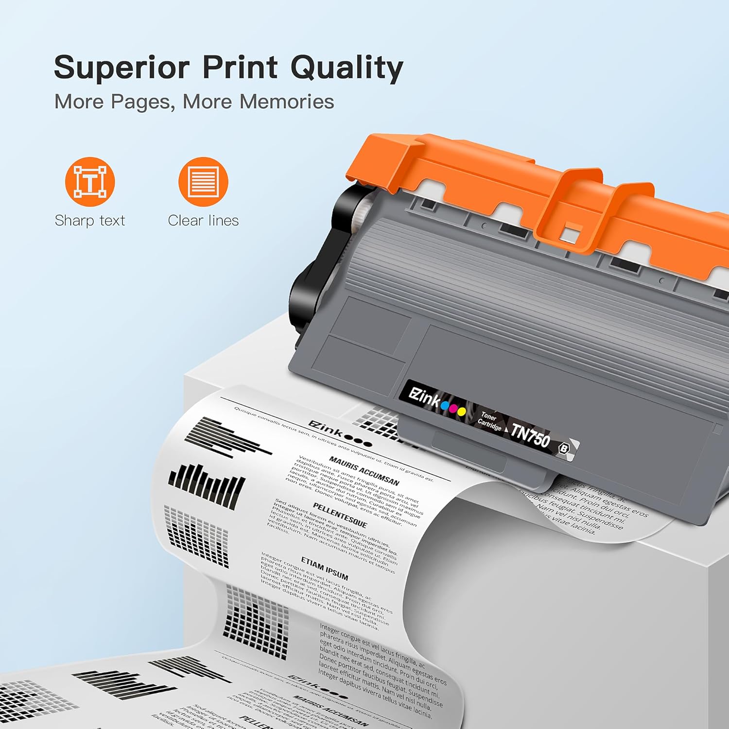 E-Z Ink Compatible Toner Cartridge Replacement for Brother TN750 TN-750 TN720 TN-720 to Use with HL-5450DN HL-5470DW HL-6180DW MFC-8710DW MFC-8910DW MFC-8950DW (Black, High Yield, 2-Pack)