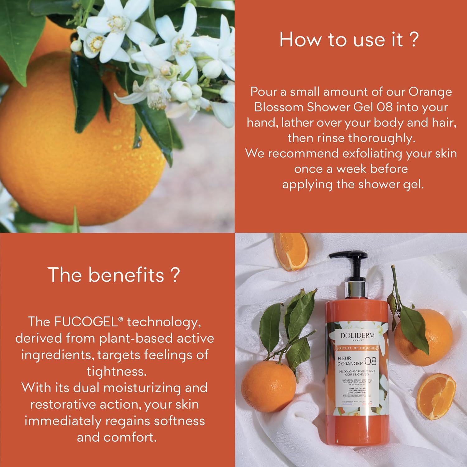 Paris - Creamy Shower Gel, 33.8 Fl Oz (Orange Scent) - Image 5