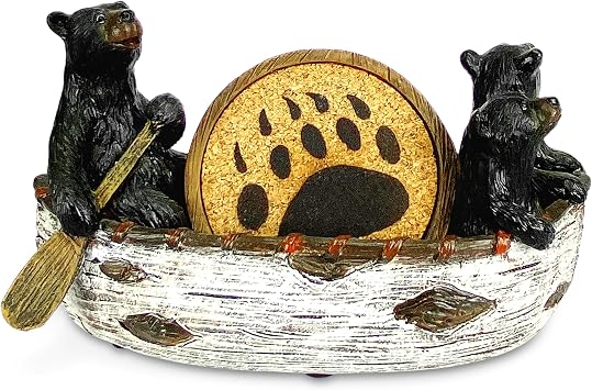 Rivers Edge Products Rivers Edge Products Decorative Coaster Set, Bears in Boat