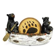 Rivers Edge Products Rivers Edge Products Coaster Set - 1 Decorative Coaster Holder and 4 Drink Coasters -