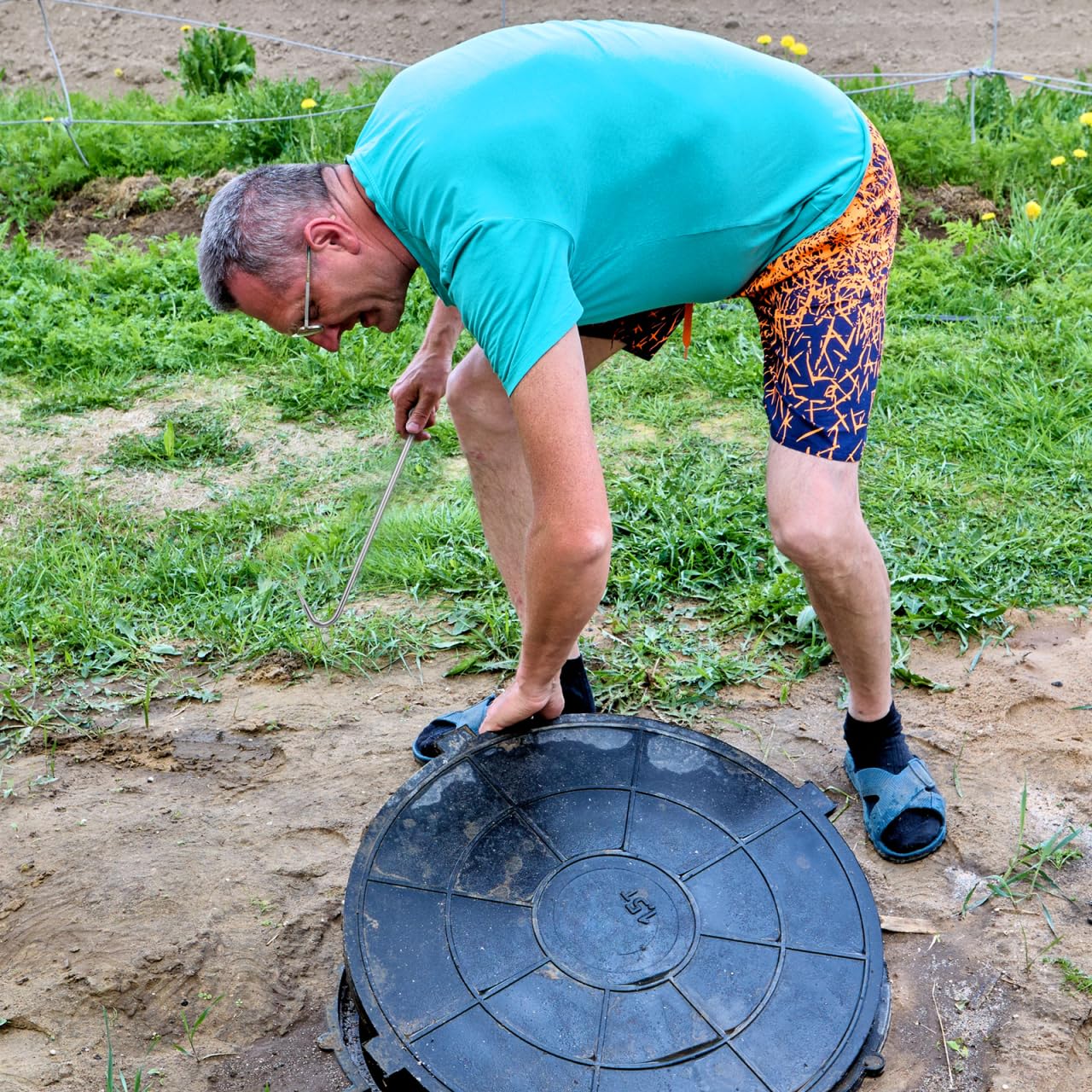 Ganchos Levantadores De Tapa De Alcantarilla - 2 Piezas, Hierro, 31 Cm, Multiusos Para Rieles, Palés Y Elevación Pesada