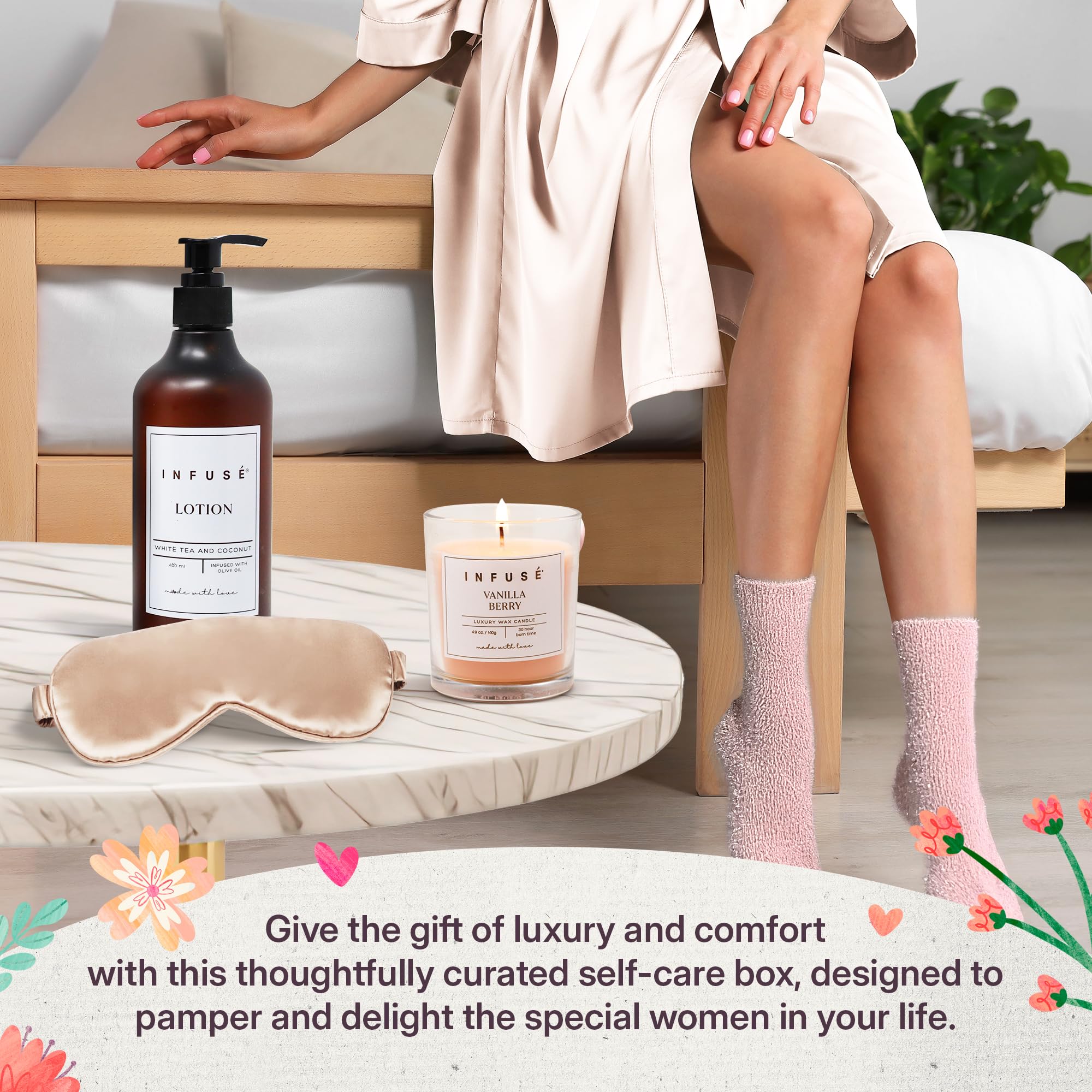 17-Piece Spa Gift Box for Women | Mother’s Day & Graduation Gift | Eye Mask, Candle, Robe, Loofa, Bath Bombs, Face Masks, Bubble Bath, Lotion, Body Wash, Bath Salt, Shampoo, Conditioner & Socks: 17 Pieces