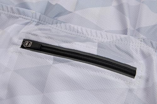 Miniatura 2 de GCRFL Camiseta de ciclismo de manga corta para hombre con 3 bolsillos traseros + bolsillo con cremallera, transpirable, de secado rápido