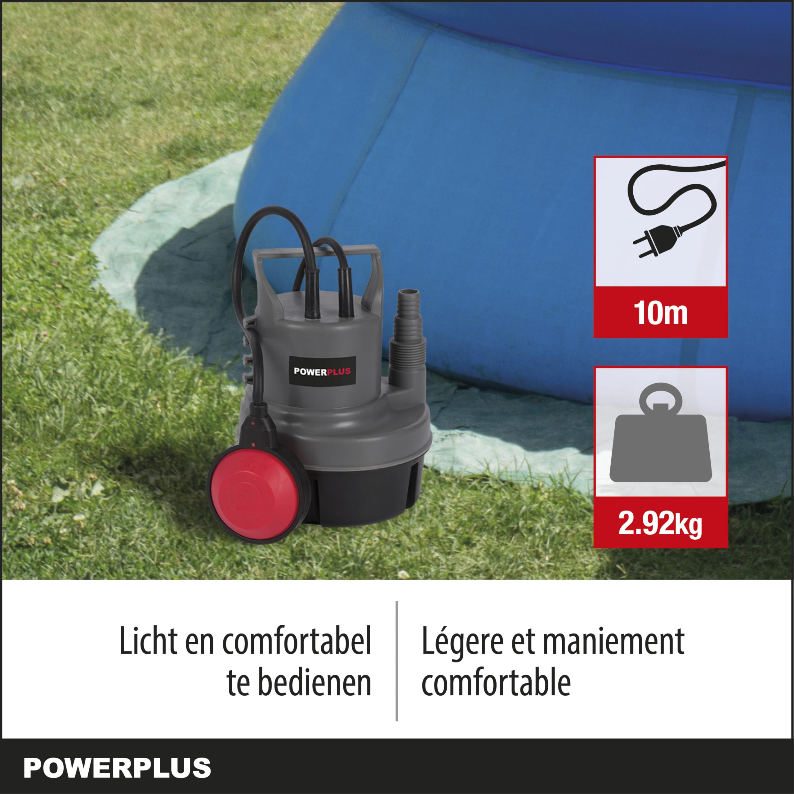 POWERPLUS POWEW67900 – Pompa sommergibile 200 W, acqua pulita.