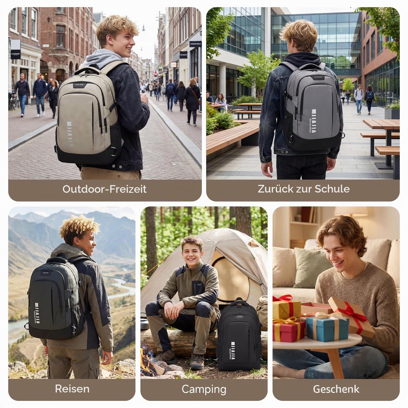 Amythe Schulrucksack Jungen Teenager mit 15,6" Laptopfach & Trolley-Gurt | Großer Rucksack Jungen, Wasserabweisender Schultasche für Oberstufe Universität, Tagesrucksäcke Reise, Schwarz