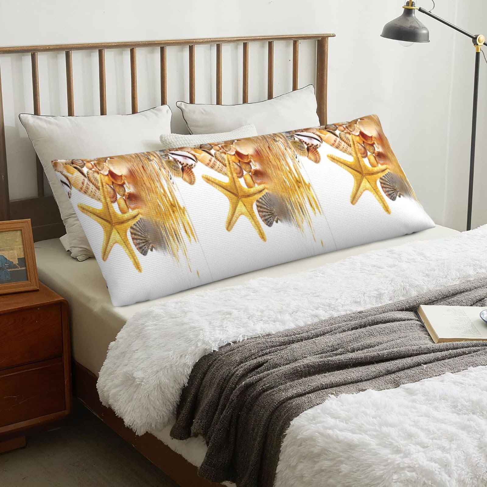 Starfish, Body Pillow Cover with Zipper,Long Body Pillowcase 20 x 60 in