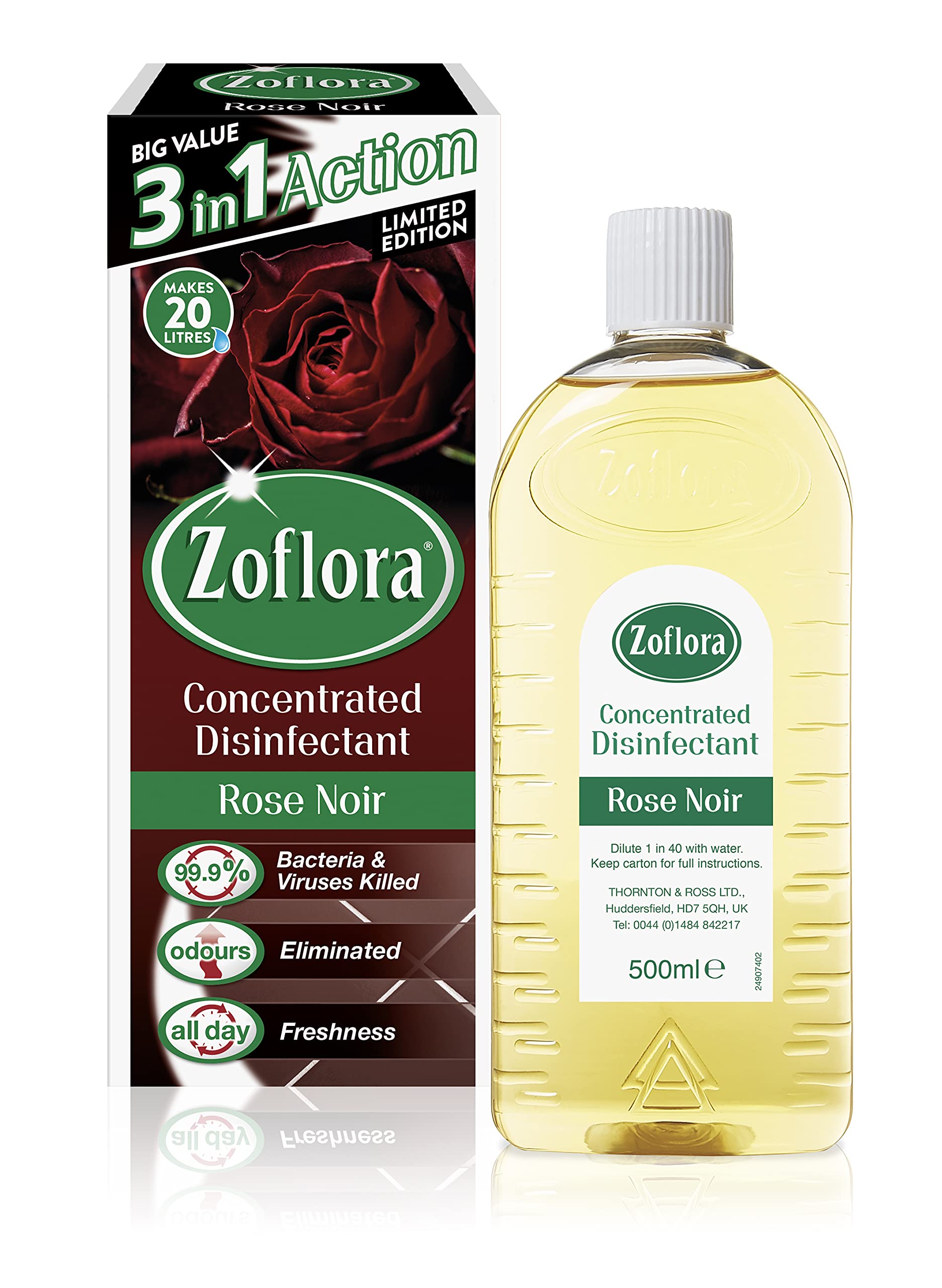 Buy Zoflora Rose Noir 500ml, Concentrated 3in1 Multipurpose