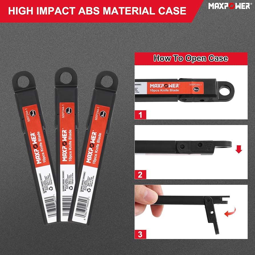 Uesd　CASH　９’０　AllRound Custom MAXPOWER 9 mm Snap-Off Blades, 50 Pack Box Cutter Blades, 60