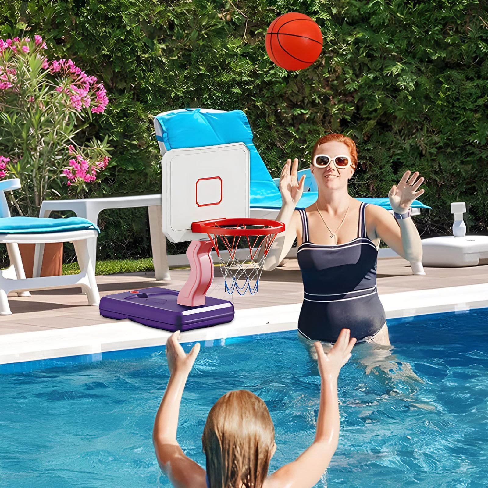 Aro De Baloncesto Para Niños: Juguete Deportivo Al Aire Resistente Y Ajustable, Base Antifugas, Fácil Montaje, Material Duradero De Alta Calidad | Divertido Juego De Actividad Física Para Verste