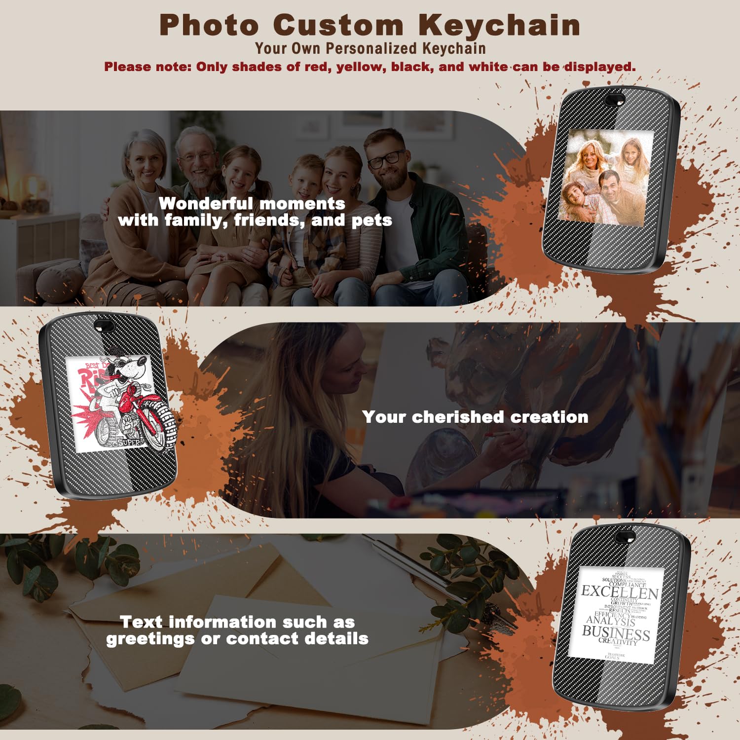 Digital Photo Frame,1.5 Zoll Digitaler Bilderrahmen, 200 × 200 digital Photo Frame,Unterstützt das Hochladen von Fotos, Texten und Notfallkontakten